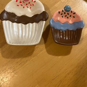 Hand painted cupcake trinkets bowls